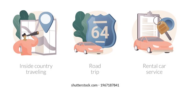 Ilustraciones abstractas del concepto del turismo local de vectores.