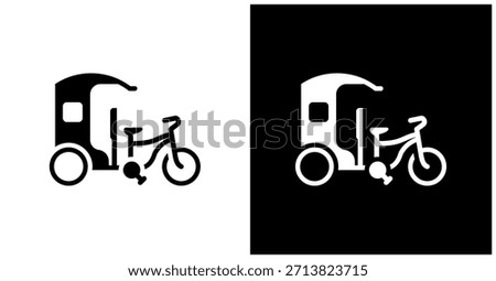 Local Transportation Icon Set In White And Black Background