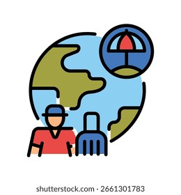 local vibes color line icon. Vector isolated element. Editable stroke.