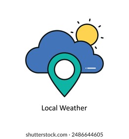 Local Weather vector Filled outline Design illustration. Symbol on White background EPS 10 File 
