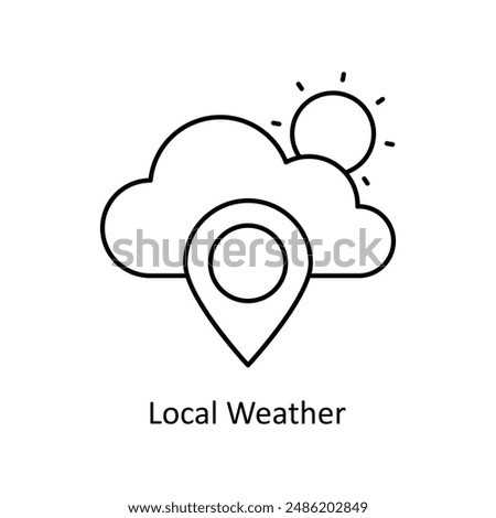 Local Weather vector outline Design illustration. Symbol on White background EPS 10 File 