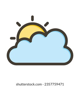 Local Weather Vector Thick Line Filled Colors Icon For Personal And Commercial Use.
