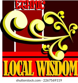 local wisdom ethnic batik ornament vector