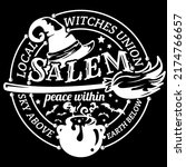 Local Witches Union Salem Witches illustration, Salem Broom Co vector, Witches Brew Eps Gift for Halloween