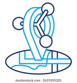 Locality icon represented by location, particle Dual Line style.