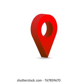 locality Isolated red map pointer set. 3D Illustration