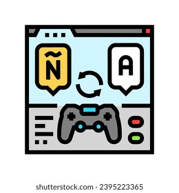 localization game development color icon vector. localization game development sign. isolated symbol illustration