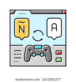 localization game development color icon vector. localization game development sign. isolated symbol illustration