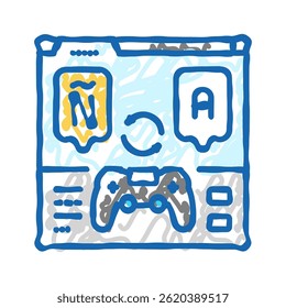 localization game development doodle icon sketch vector. localization game development sign. isolated symbol illustration