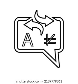 Localization and translation outline icon. Line art vector.