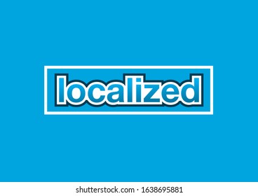 localized typography modern color design concept. vector illustration template