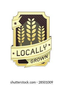 Locally grown food label for product packaging, website, or print materials