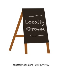 Locally Grown Grunge Blackboard Banner Sialated on White Background. Vector Illustrator.
