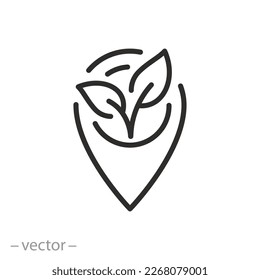 locally grown icon, local farming, thin line symbol on white background - editable stroke vector illustration eps10