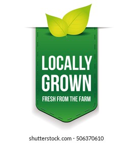 Locally Grown ribbon with leaf