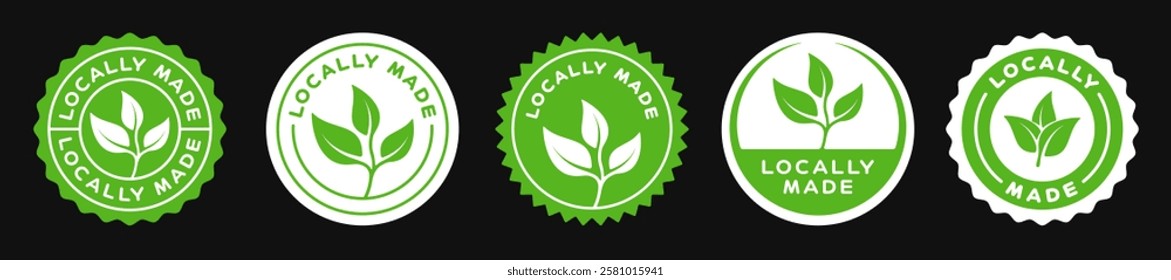 Locally Made Icon Sign Badge Label Vector Design.