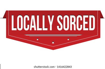 Locally sourced banner design on white background, vector illustration