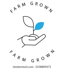 Locally Sourced Farm Grown Vector Icon Design