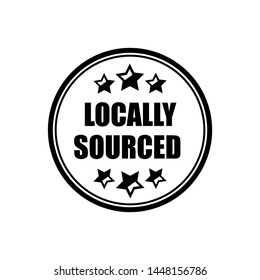 Locally sourced rubber stamp.vector illustration.