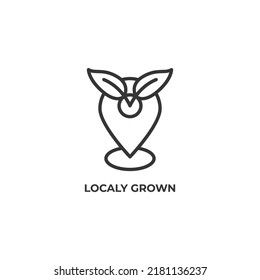 localy grown line icon. linear style sign for mobile concept and web design. Outline vector icon. Symbol, logo illustration. Vector graphics