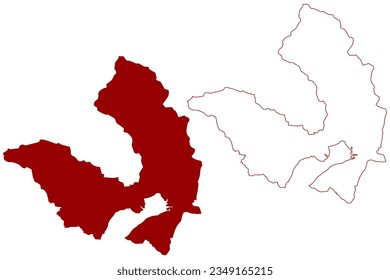 Bezirk Locarno (Schweiz, Schweizerische Eidgenossenschaft, Republik Tessin und Kanton Tessin) Karte, Vektorgrafik, Skizze Bezirk Locarnese Karte