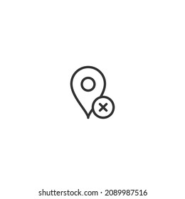 locate close line icon, outline vector sign, pixel perfect icon