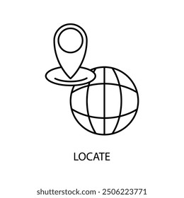Localice el icono de línea conceptual. Ilustración de elemento simple. localizar diseño de símbolo de contorno de concepto.