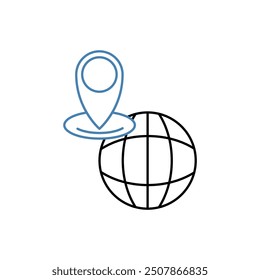 locate concept line icon. Simple element illustration. locate concept outline symbol design.