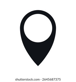 Icono de localización. Ilustración vectorial negra.