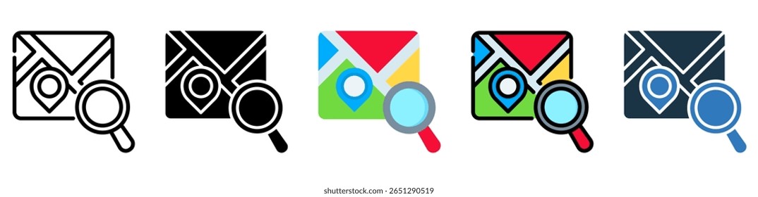 Locate Icon Multiple Style Vector Illustration
