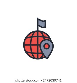 locate icon. vector.Editable stroke.linear style sign for use web design,logo.Symbol illustration.
