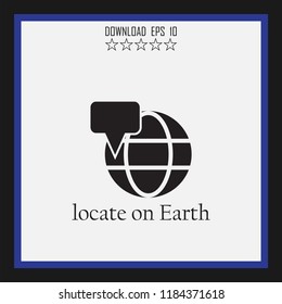 locate on Earth vector icon