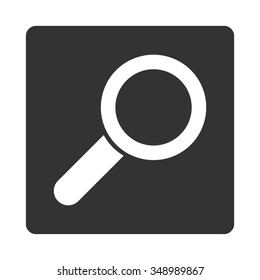 Locate vector icon. Style is flat rounded square button, white and gray colors, white background.