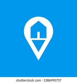 Located House sign icon - vector