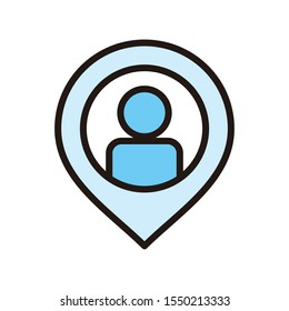 located icon isolated on white background from navigation maps collection. 