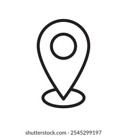 Located icon outline set sign