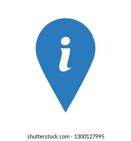 Located information icon vector - blue