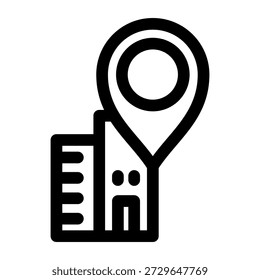 Locating places icon vector line illustration