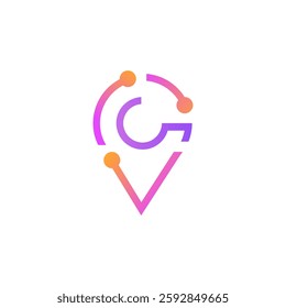 Location with 5 combination creative icon logo design