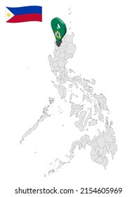 Location of Abra province on map Philippines. 3d location sign  of  Abra. Quality map with  provinces of  Philippines for your design. Vector illustration. EPS10.