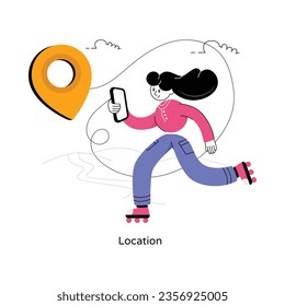 Location abstract concept vector in a flat style stock illustration