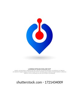 Vector de signo creativo de plantilla de logotipo abstracto de ubicación
