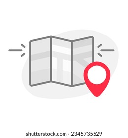 Konzept für den Zugriff auf Standorte, flaches Design, Vektor eps10. modernes grafisches Element zur Landung ui, Infografik, Symbol