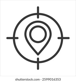 Location Accuracy Outline Icon Vector Illustration