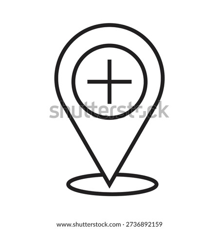 Location Add Pin Outline Icon