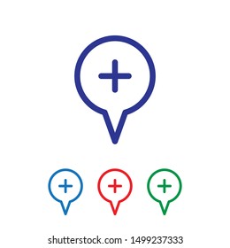 Location add Vector Illustration, outline sign