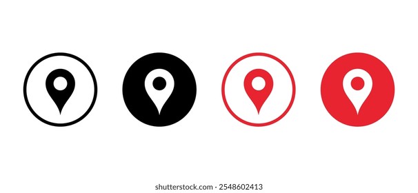 Location, address icon on circle background. Map pin, place marker sign symbol