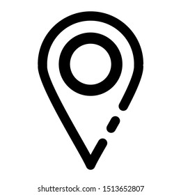 Location, Address, Map Pin, Destination Icon With Break Outline You Can Resize, Change Color , Edit, Change Shape Or Redraw.  Icon For Bussines Card, Flyer, Brochure, Banner, Social Media, Cv, Etc.