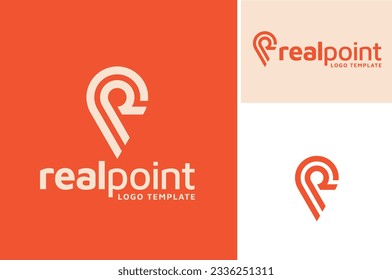 Location Address Pin Map Pointer with Initial Letter PR or RP for GPS Travel Navigation Apps logo design