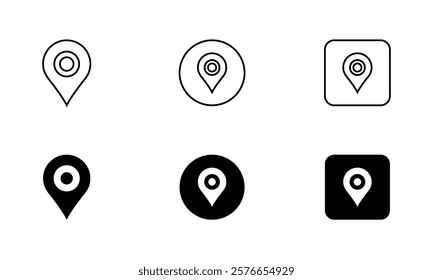 Location, address, pin, venue, map location, geo, placeholder, Outline signs and more, perfect for websites, apps, and print projects; these scalable icons are fully customizable for print.